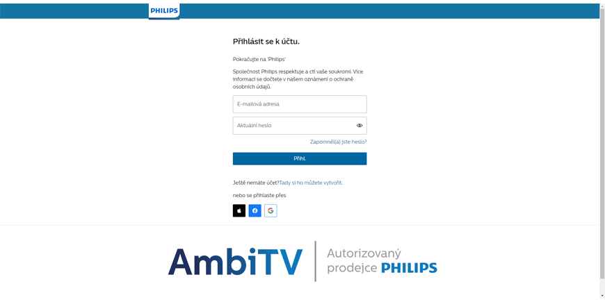 Jak se zaregistrovat na My Philips?